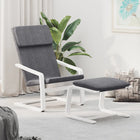 Relaxstoel Met Voetenbank Stof Donkergrijs dark grey and white