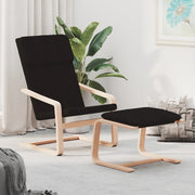 Relaxstoel met voetenbank stof zwart 59x82x98 cm