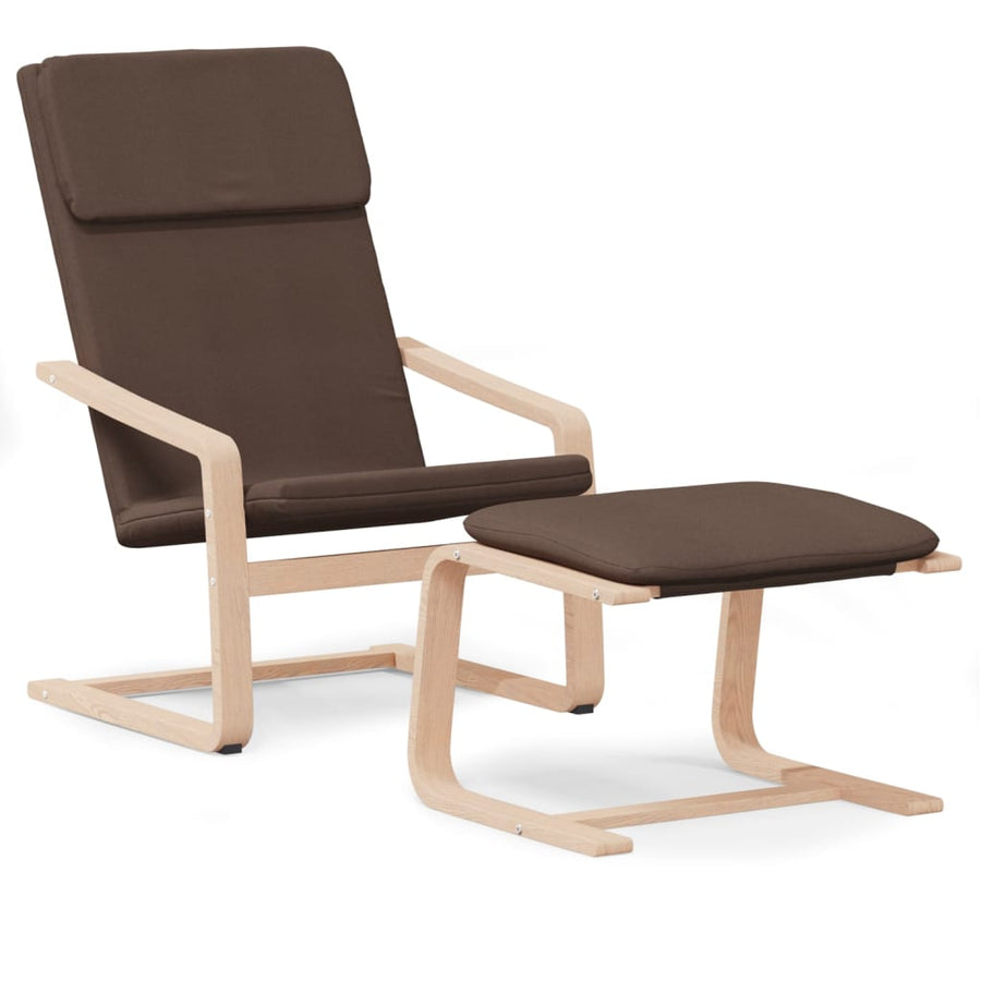Relaxstoel Met Voetenbank Stof Donker Bruin