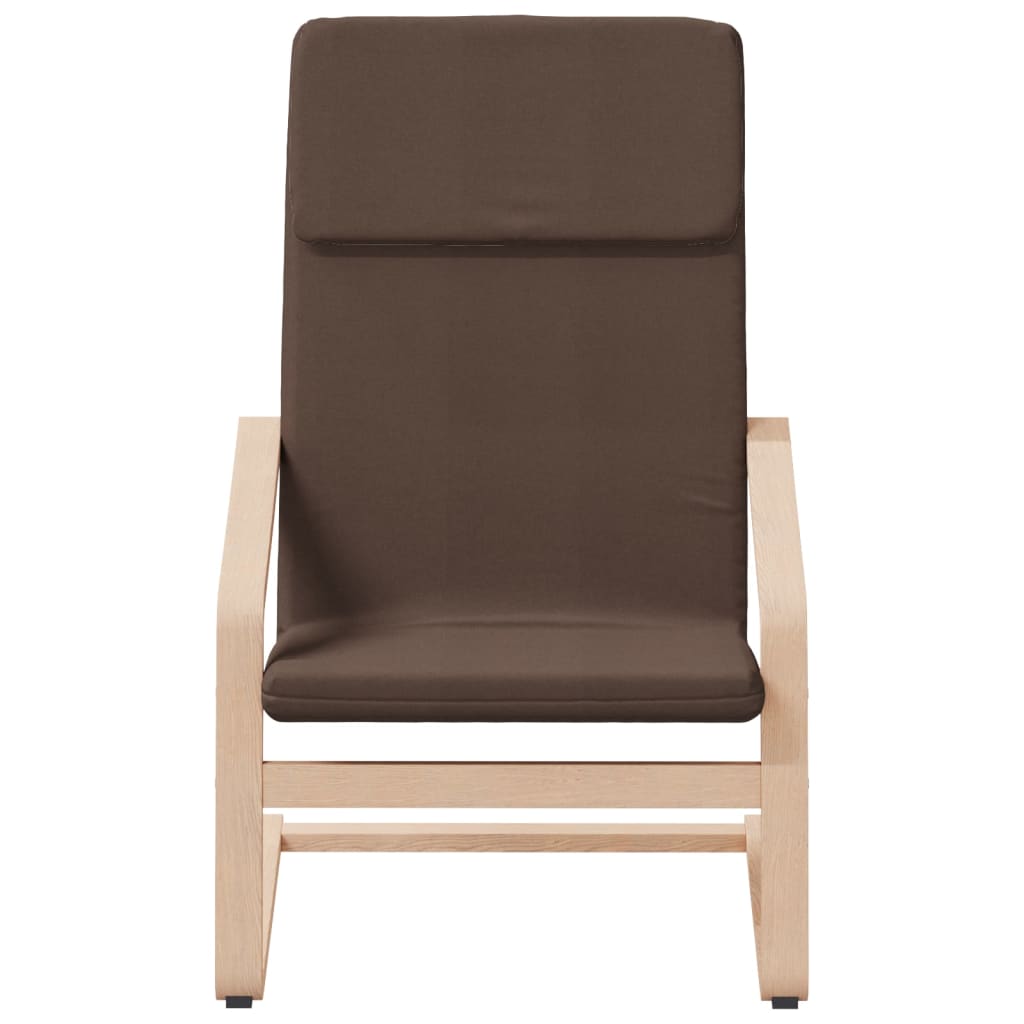 Relaxstoel Met Voetenbank Stof Donker Bruin