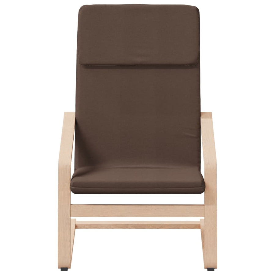 Relaxstoel Met Voetenbank Stof Donker Bruin