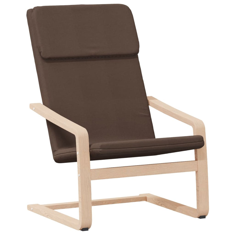 Relaxstoel Met Voetenbank Stof Donker Bruin