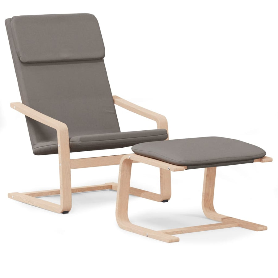 Relaxstoel Met Voetenbank Stof Taupe