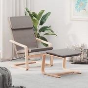 Relaxstoel met voetenbank stof taupe 59x82x98 cm