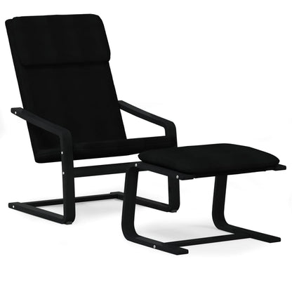 Relaxstoel Met Voetenbank Stof Zwart