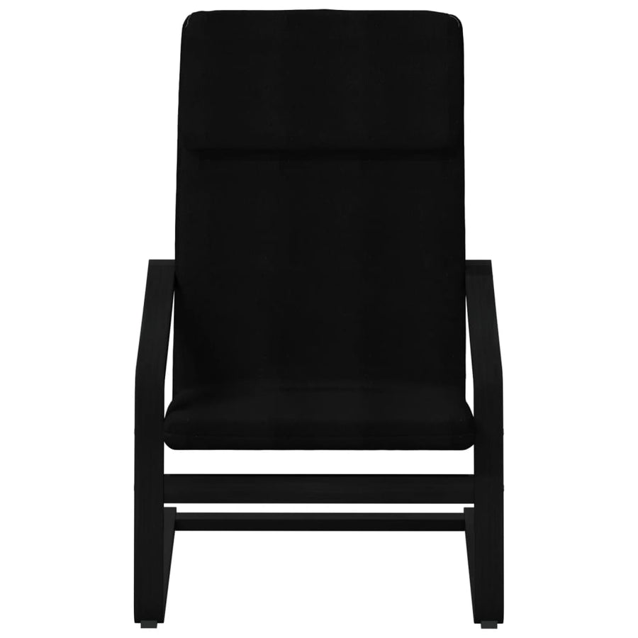 Relaxstoel Met Voetenbank Stof Zwart