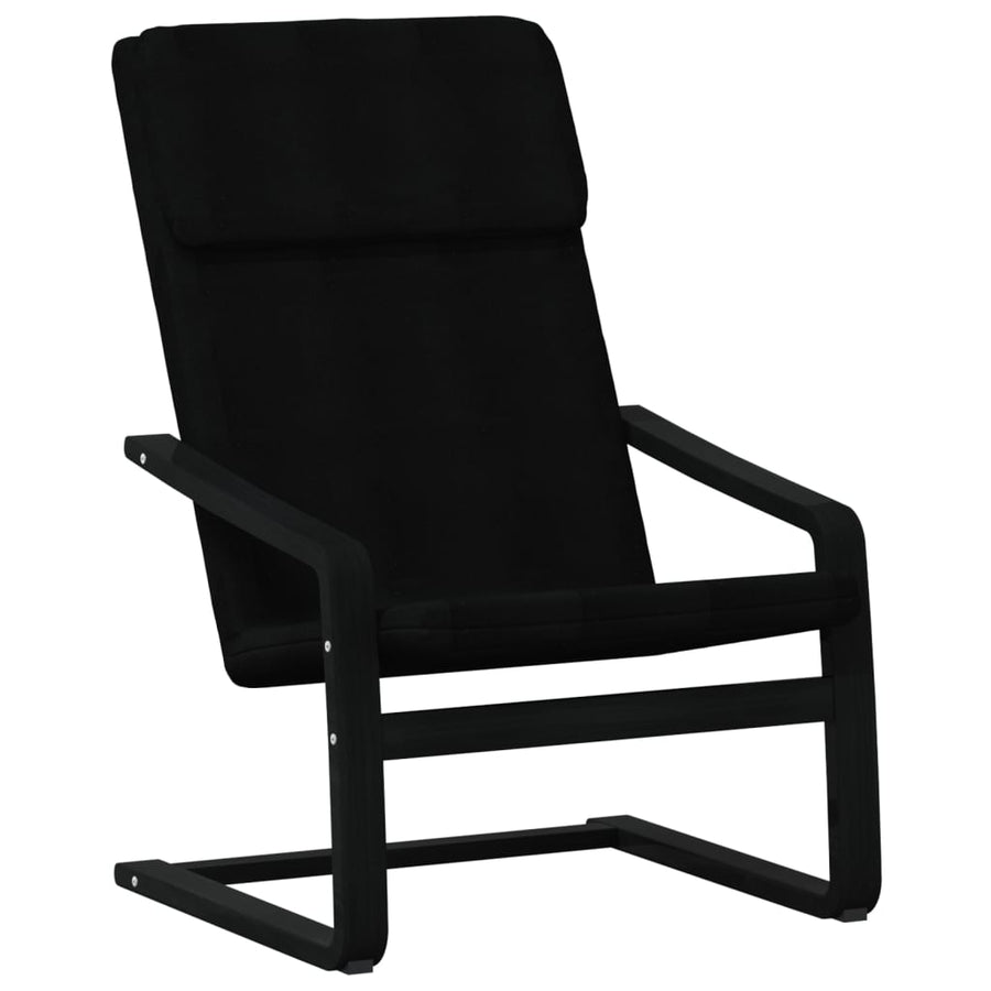 Relaxstoel Met Voetenbank Stof Zwart