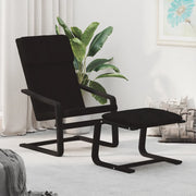 Relaxstoel met voetenbank stof zwart 59x82x98 cm