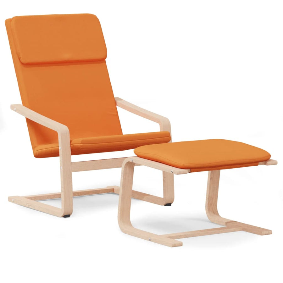 Relaxstoel Met Voetenbank Stof Donker Geel