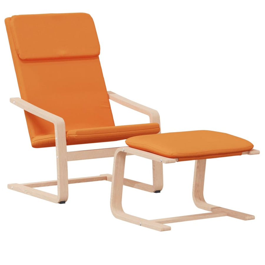 Relaxstoel Met Voetenbank Stof Donker Geel