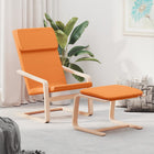 Recliner with footrest fabric dark yellow