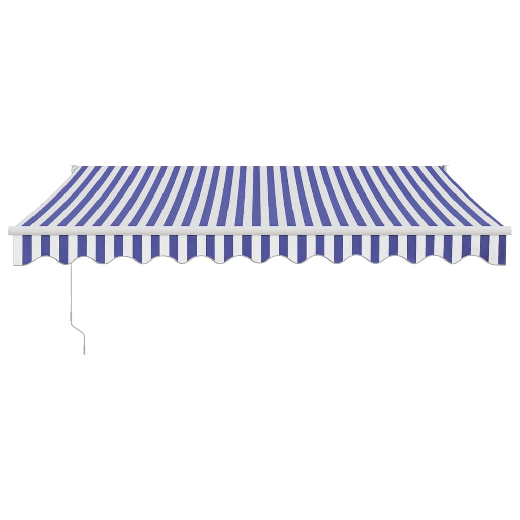 Luifel Uittrekbaar 3X2,5 M Stof En Aluminium Blauw En Wit