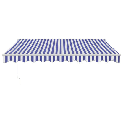 Luifel Uittrekbaar 3X2,5 M Stof En Aluminium Blauw En Wit