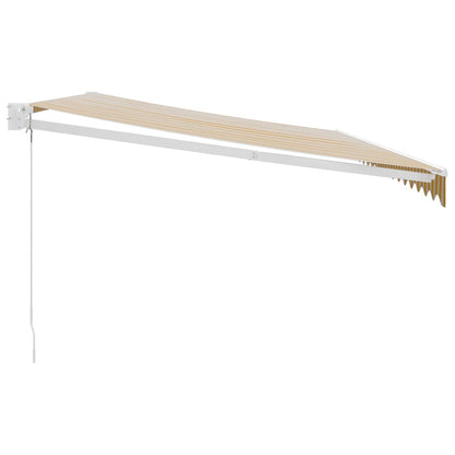 Luifel Uittrekbaar Stof En Aluminium 5 x 3 m Geel en wit