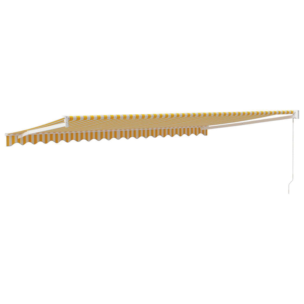 Luifel Uittrekbaar Stof En Aluminium 5 x 3 m Geel en wit