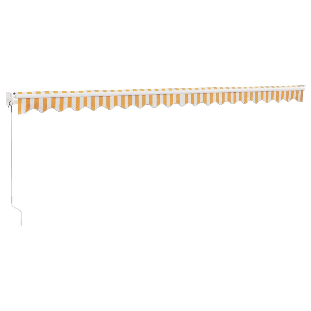 Luifel Uittrekbaar Stof En Aluminium 5 x 3 m Geel en wit