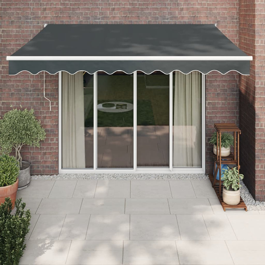 Luifel Uittrekbaar 3X2,5 M Stof En Aluminium Antracietkleurig