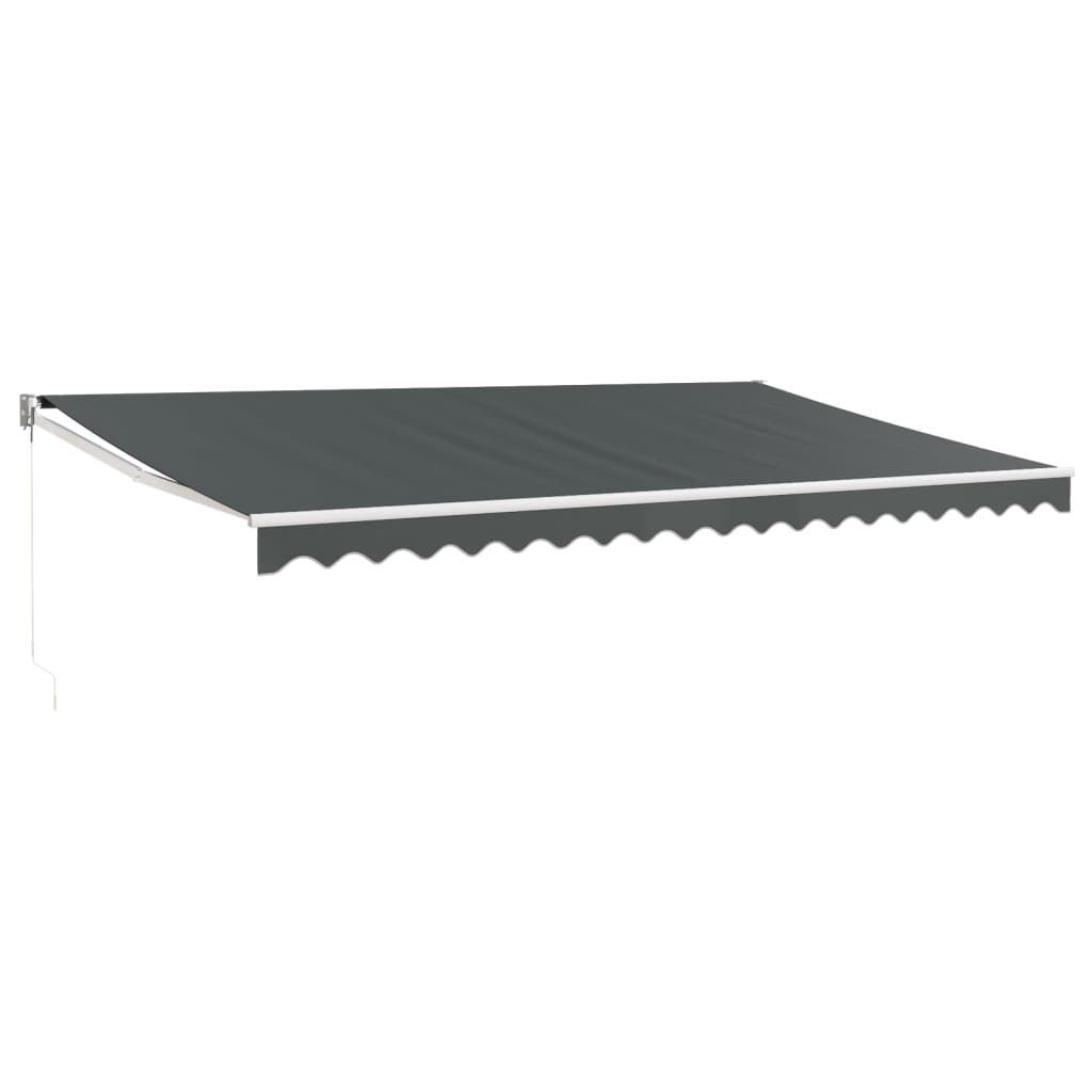 Luifel Uittrekbaar 5X3 M Stof En Aluminium Antracietkleurig 5 x 3 m Antraciet en wit