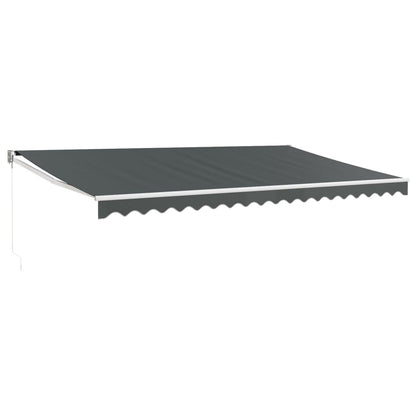 Luifel Uittrekbaar 5X3 M Stof En Aluminium Antracietkleurig 5 x 3 m Antraciet en wit