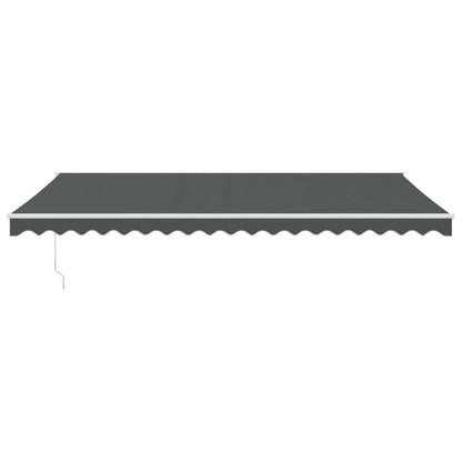 Luifel Uittrekbaar 5X3 M Stof En Aluminium Antracietkleurig 5 x 3 m Antraciet en wit