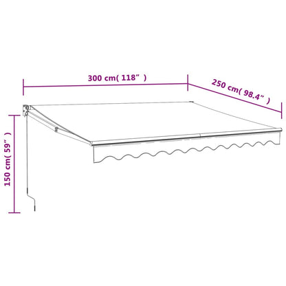 Luifel Uittrekbaar 3X2,5 M Stof En Aluminium En 3 x 2.5 m