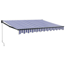 Luifel Uittrekbaar 3,5X2,5 M Stof En Aluminium Blauw En Wit