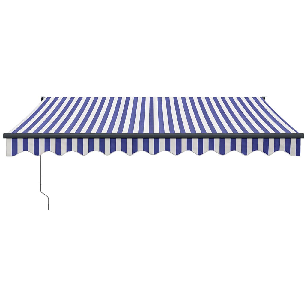 Luifel Uittrekbaar 3,5X2,5 M Stof En Aluminium Blauw En Wit