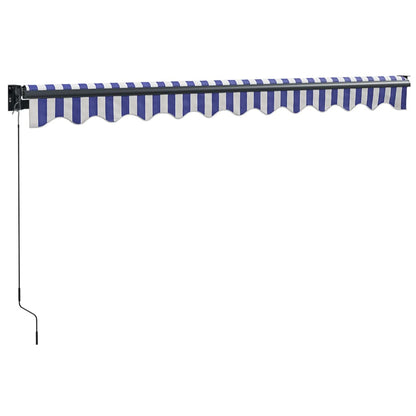 Luifel Uittrekbaar 3,5X2,5 M Stof En Aluminium Blauw En Wit