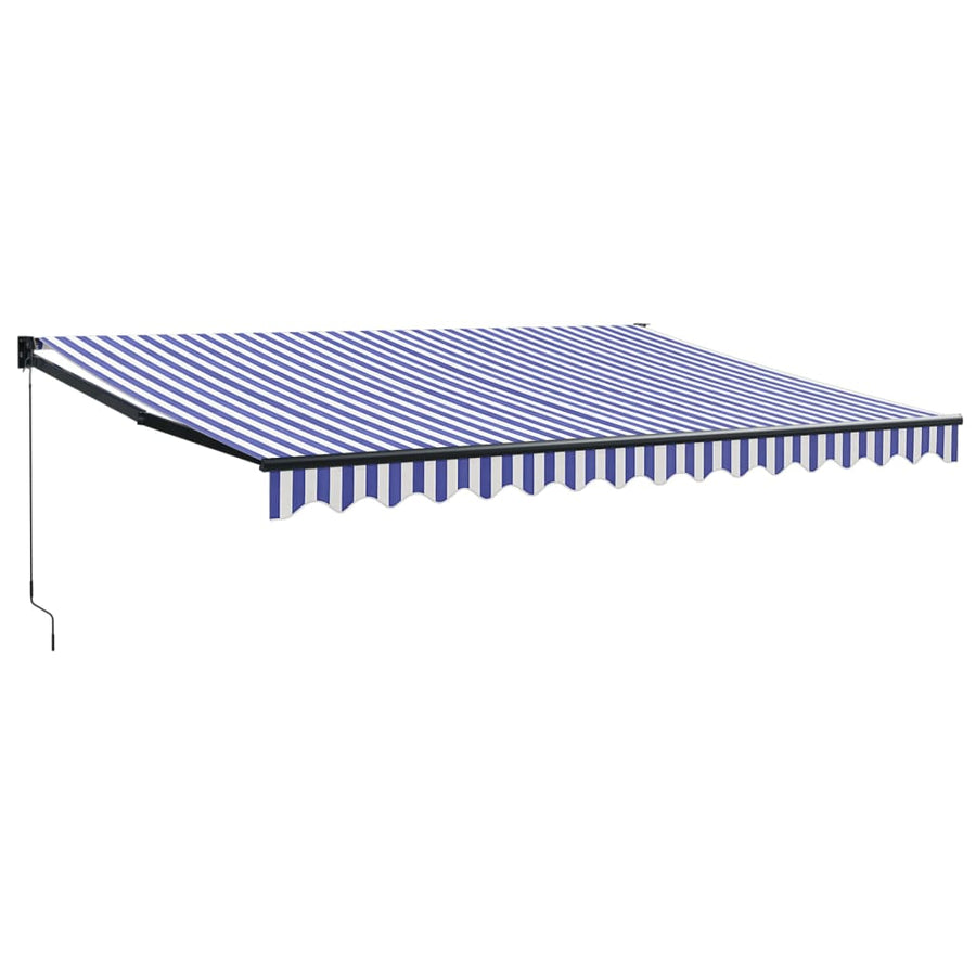 Luifel Uittrekbaar Stof En Aluminium En Wit 4 x 3 m Blauw en zwart