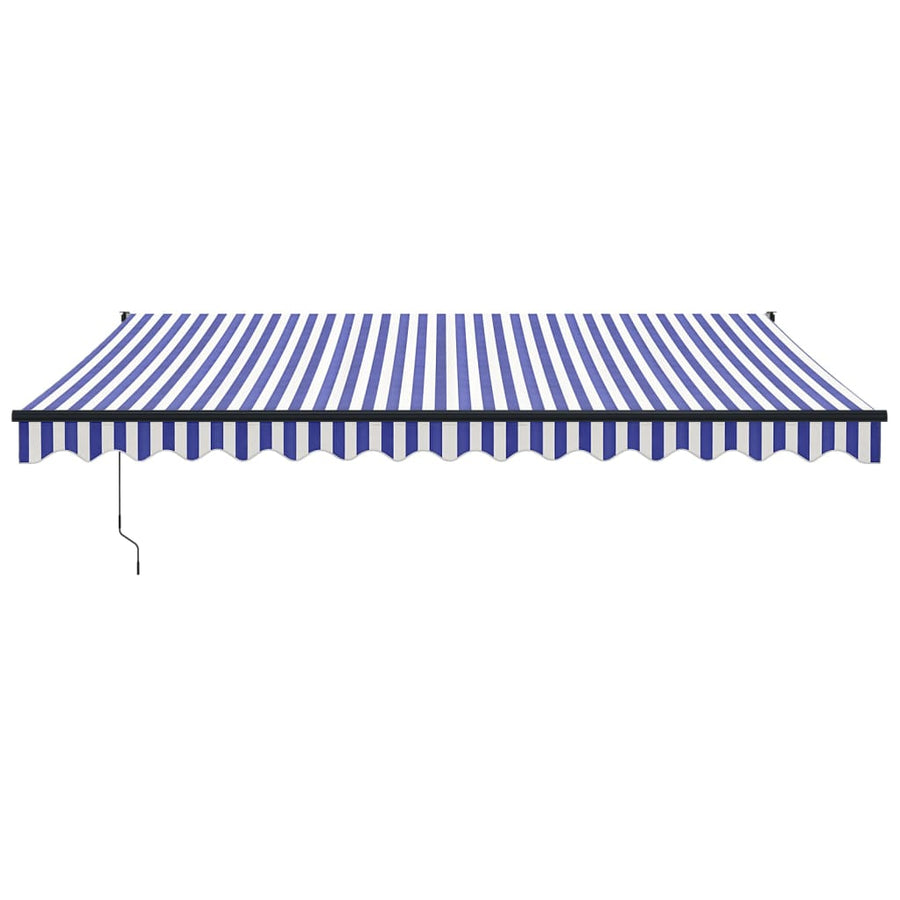 Luifel Uittrekbaar Stof En Aluminium En Wit 4 x 3 m Blauw en zwart