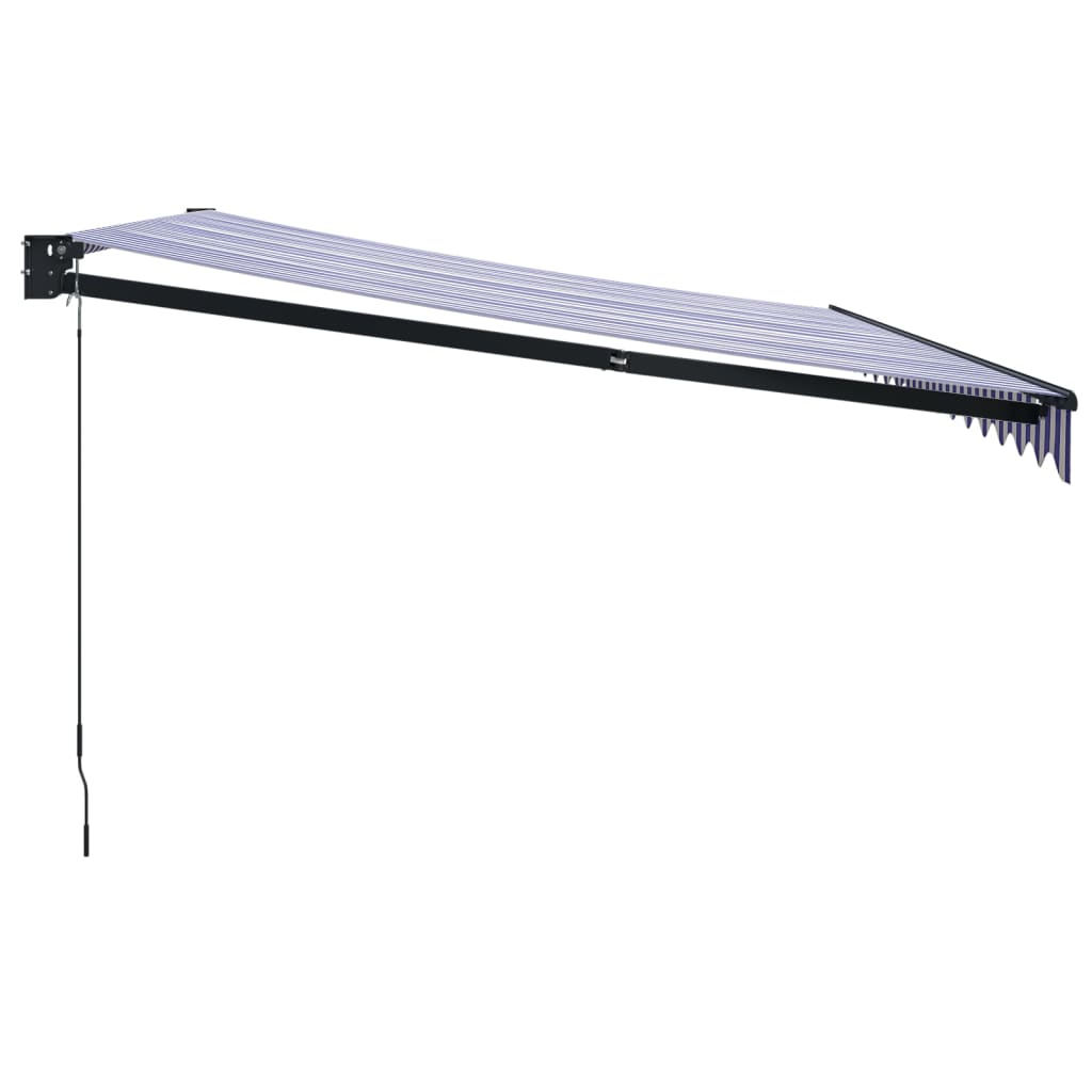 Luifel Uittrekbaar Stof En Aluminium En Wit 4 x 3 m Blauw en zwart
