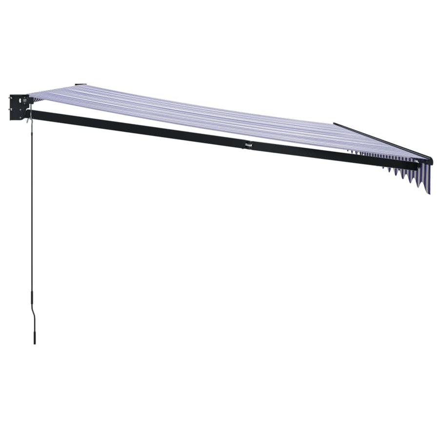 Luifel Uittrekbaar Stof En Aluminium En Wit 4 x 3 m Blauw en zwart
