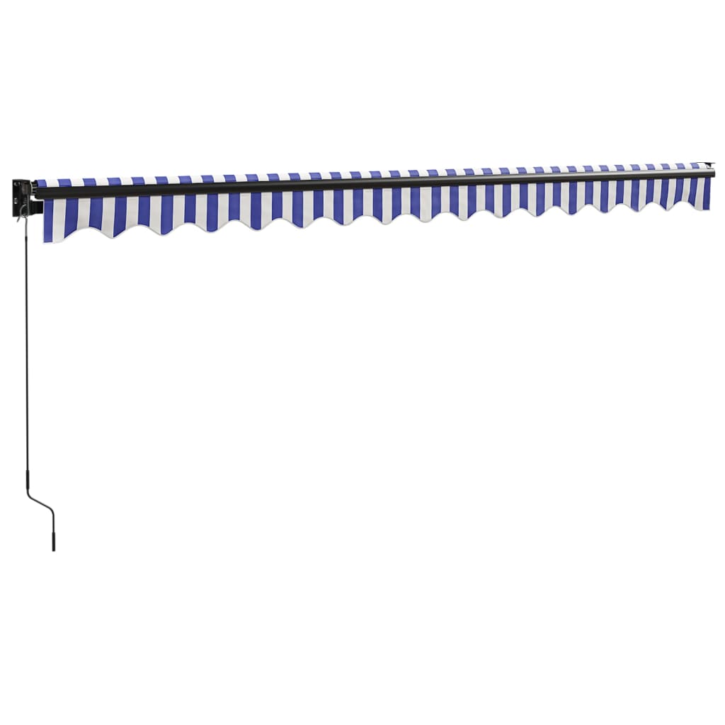 Luifel Uittrekbaar Stof En Aluminium En Wit 4 x 3 m Blauw en zwart
