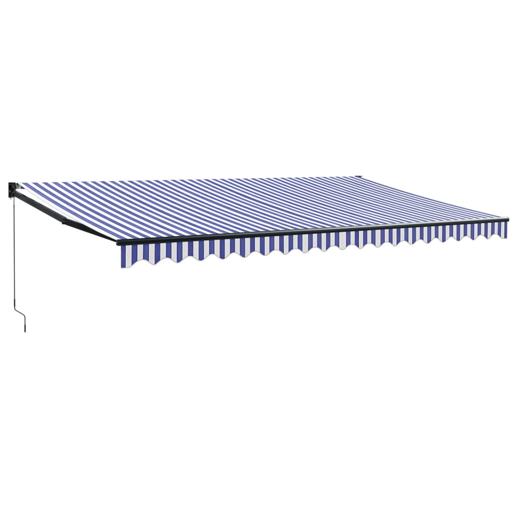Luifel Uittrekbaar Stof En Aluminium En Wit 5 x 3 m Blauw en zwart