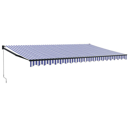 Luifel Uittrekbaar Stof En Aluminium En Wit 5 x 3 m Blauw en zwart