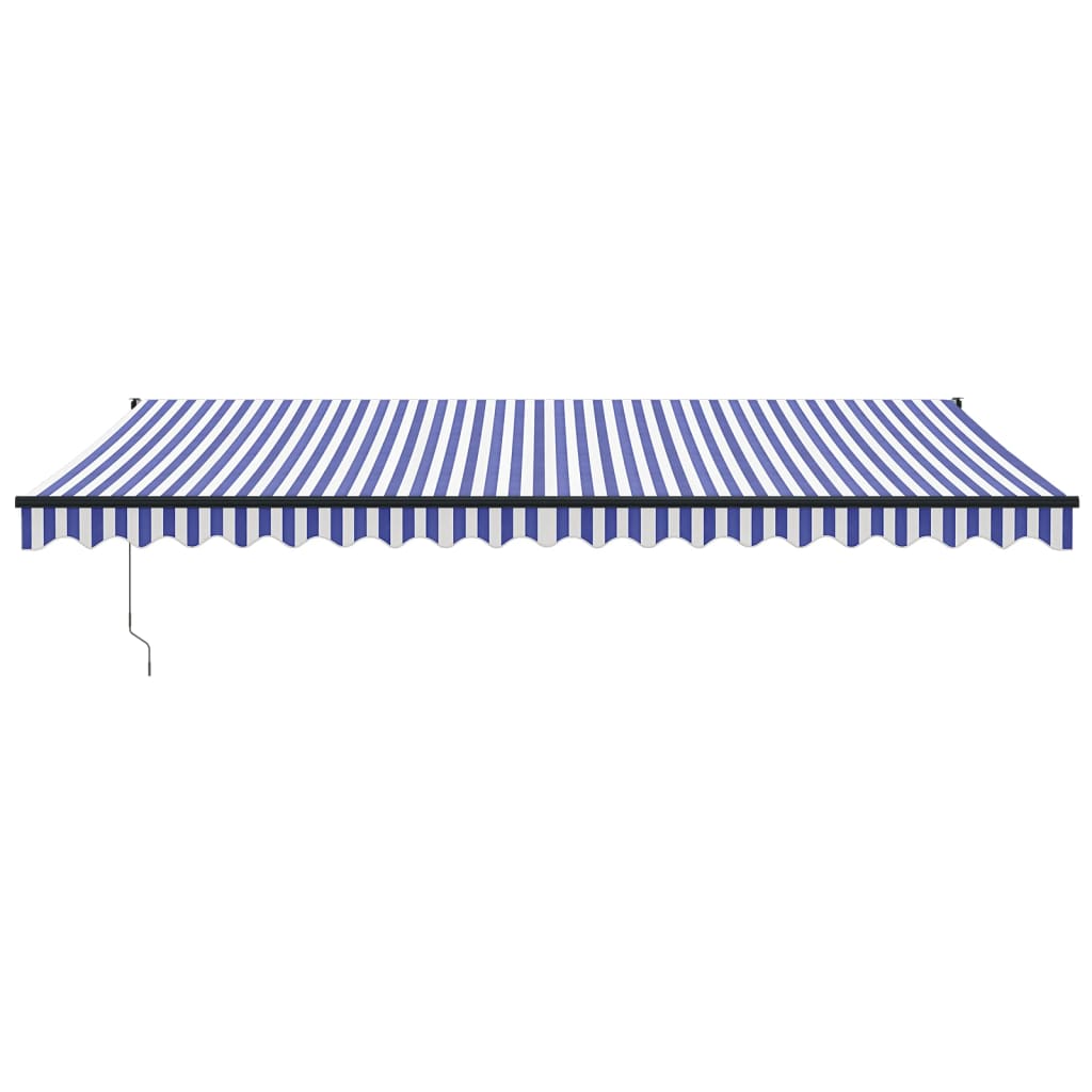 Luifel Uittrekbaar Stof En Aluminium En Wit 5 x 3 m Blauw en zwart