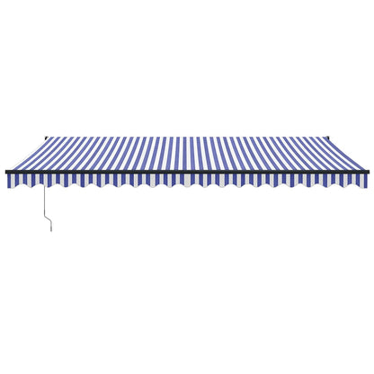 Luifel Uittrekbaar Stof En Aluminium En Wit 5 x 3 m Blauw en zwart