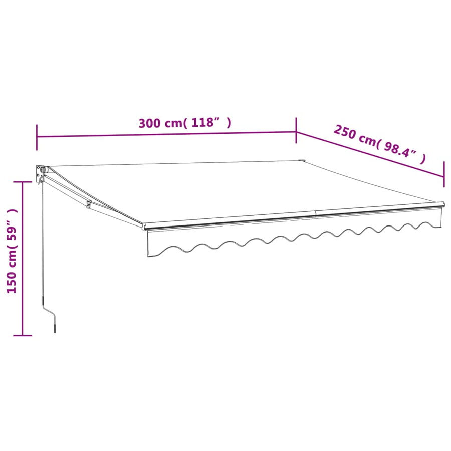 Luifel Uittrekbaar 3X2,5 M Stof En Aluminium Crèmekleurig 3 x 2.5 m