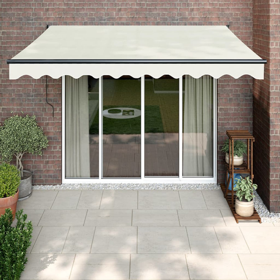 Luifel Uittrekbaar 3X2,5 M Stof En Aluminium Crèmekleurig 3 x 2.5 m