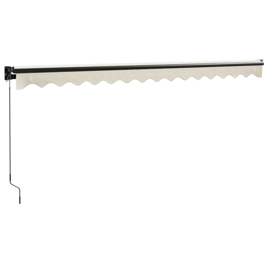 Luifel Uittrekbaar 4,5X3 M Stof En Aluminium Crèmekleurig 4.5 x 3 m