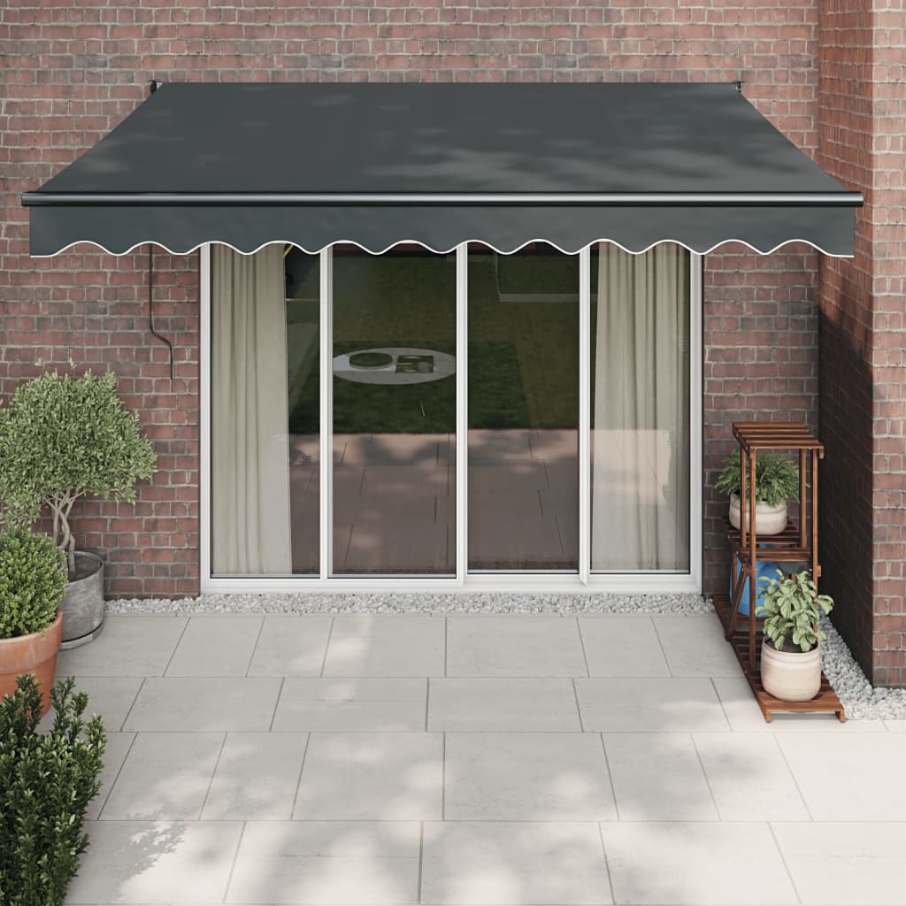 Luifel Uittrekbaar 3X2,5 M Stof En Aluminium Antracietkleurig 3 x 2.5 m