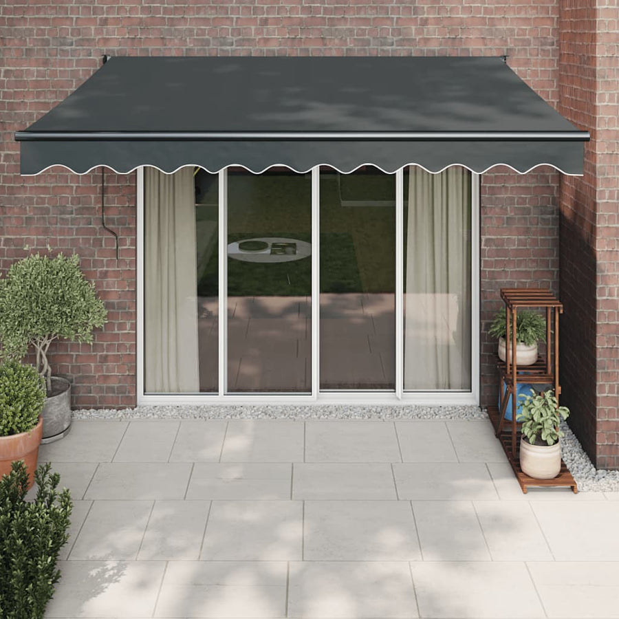 Luifel Uittrekbaar 3,5X2,5 M Stof En Aluminium Antracietkleurig