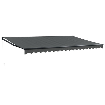 Luifel Uittrekbaar Stof En Aluminium Antracietkleurig 5 x 3 m Antraciet (grijs frame)