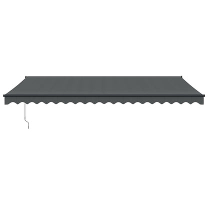 Luifel Uittrekbaar Stof En Aluminium Antracietkleurig 5 x 3 m Antraciet (grijs frame)