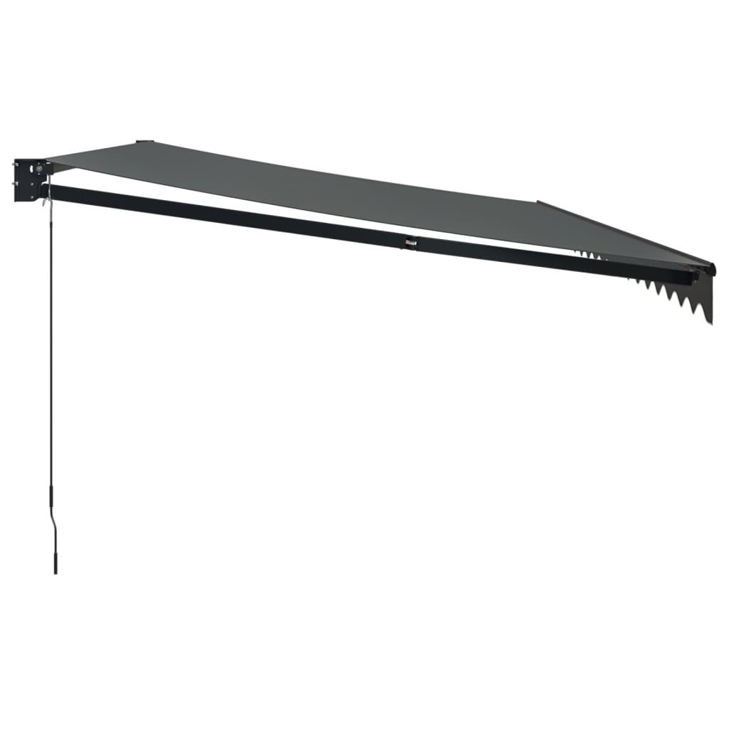 Luifel Uittrekbaar Stof En Aluminium Antracietkleurig 5 x 3 m Antraciet (grijs frame)