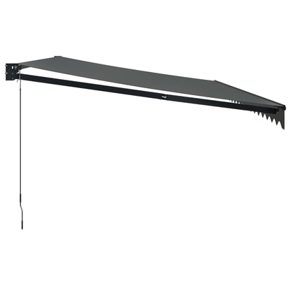 Luifel Uittrekbaar Stof En Aluminium Antracietkleurig 5 x 3 m Antraciet (grijs frame)
