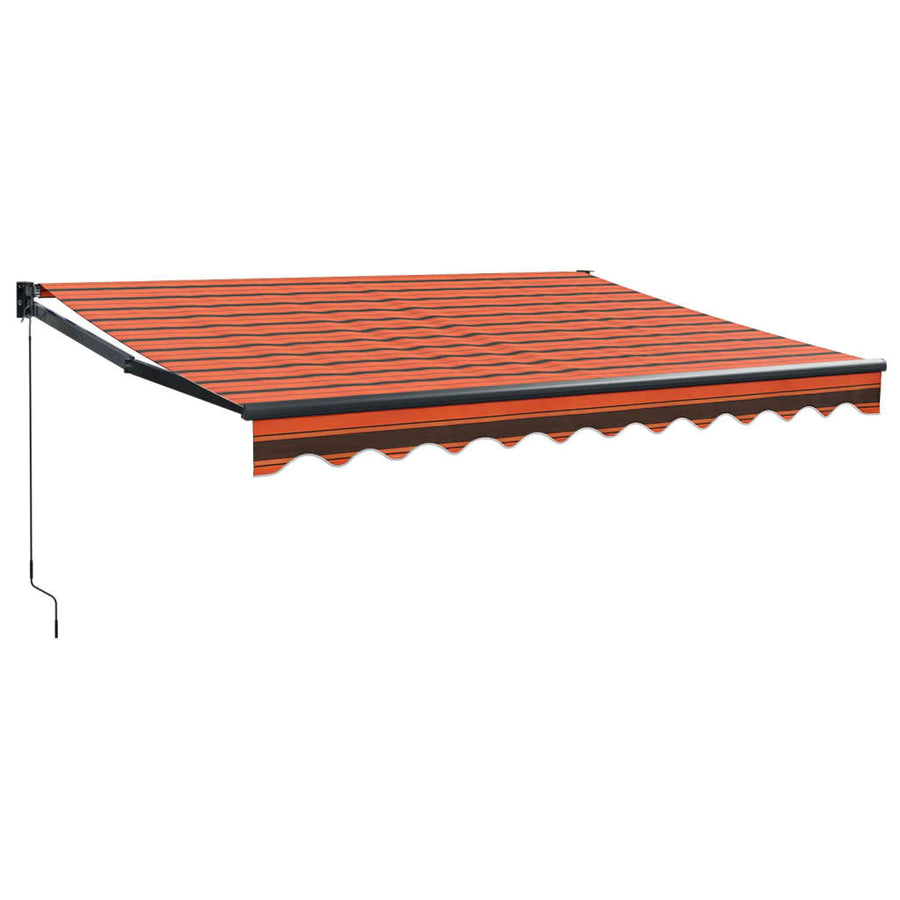 Luifel Uittrekbaar 3,5X2,5 M Stof En Aluminium Oranje En Bruin