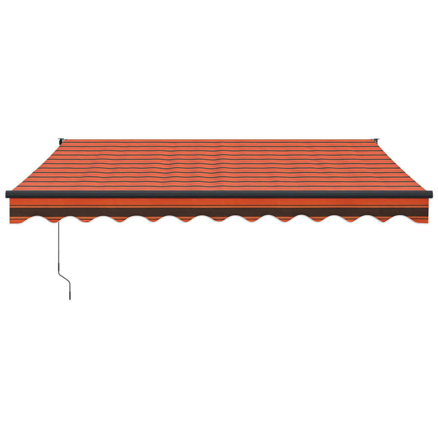 Luifel Uittrekbaar 3,5X2,5 M Stof En Aluminium Oranje En Bruin