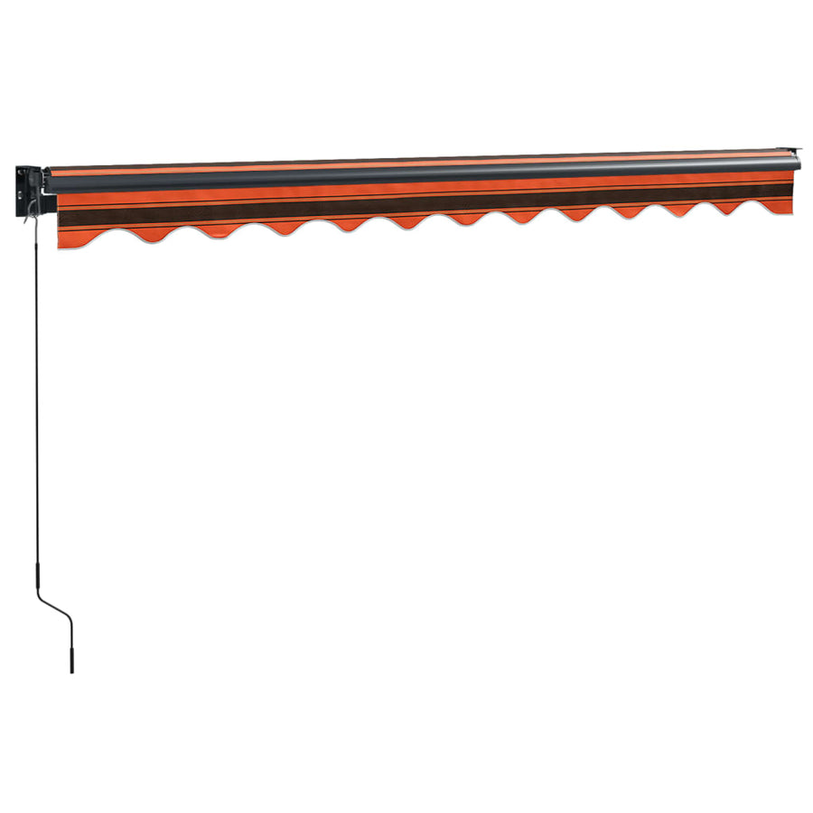 Luifel Uittrekbaar 3,5X2,5 M Stof En Aluminium Oranje En Bruin