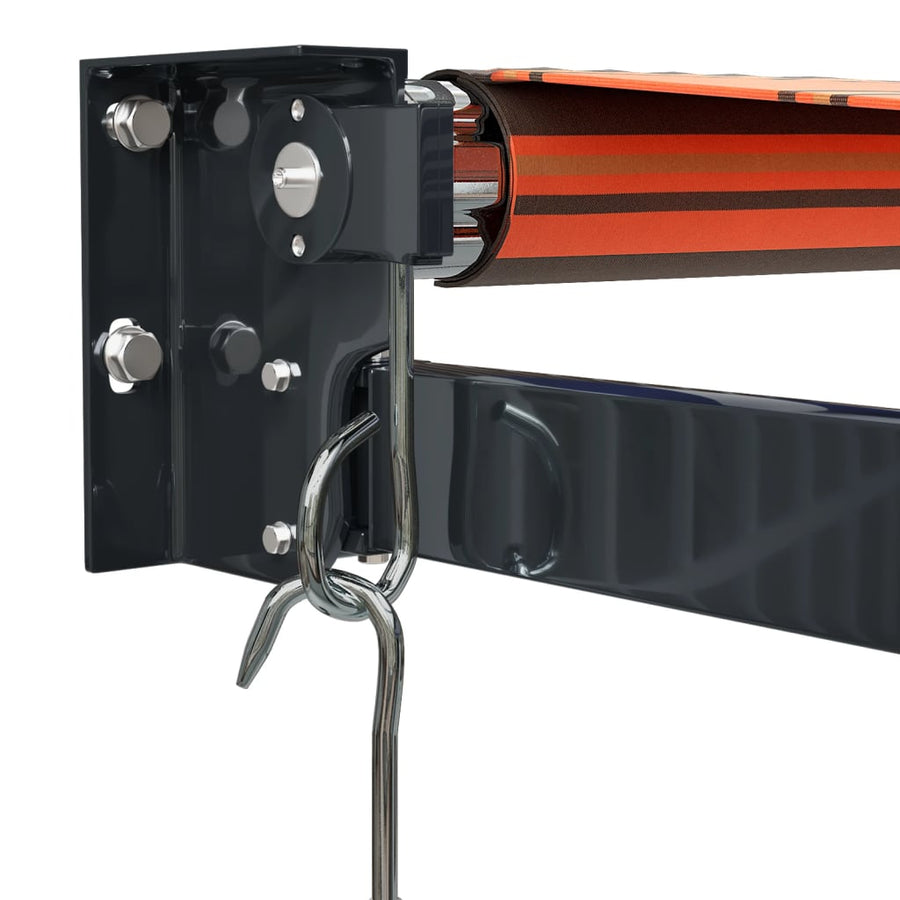 Luifel Uittrekbaar 3,5X2,5 M Stof En Aluminium Oranje En Bruin